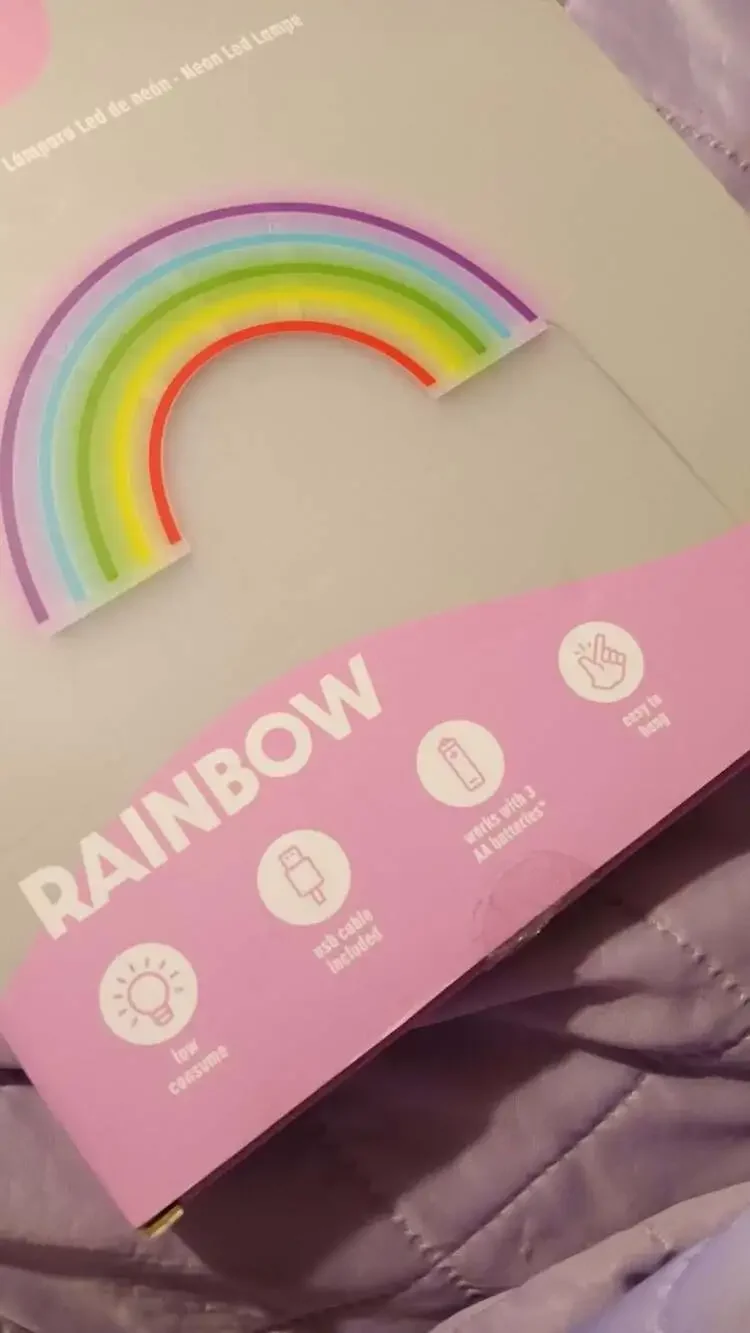 NEW Multi-Color Rainbow Neon Sign LED Wall Decor Lamp Girls USB or Batteries